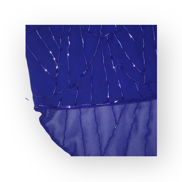 new LF Millau ❤︎ Delicate Beaded Chiffon Semi Sheer Tank Top ❤︎ Cobalt Blue ❤︎ S - Picture 10 of 16